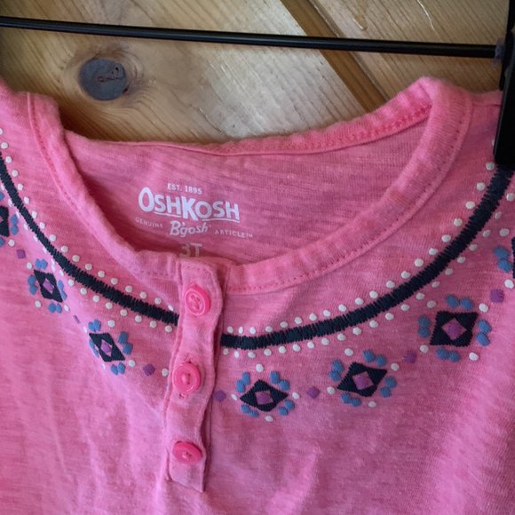 Oshkosh Pink Tunic Puff Paint 3T Girl - Picture 2 of 3